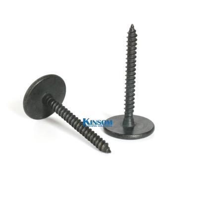 China Special self tapping screws with cross recessed phillips big flat head  black zinc nickel coating for sale