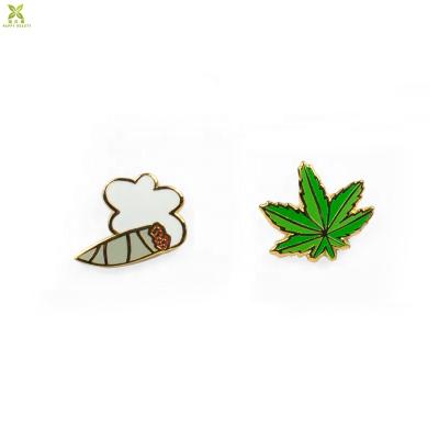 China TRENDY Minimal Jewelry Enamel Design Custom Pot Leaf Stud Earrings For Woman for sale