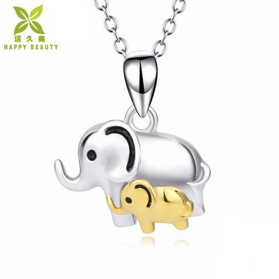 China 925 Sterling Silver TRENDY Elephant Mom Child Maternal Love Pendants Lucky Necklaces for sale