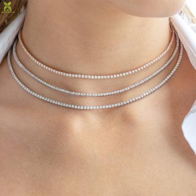 China FASHIONABLE Luxury Women Jewelry Pave Zircon Diamond CZ Tennis Chain Necklace for sale