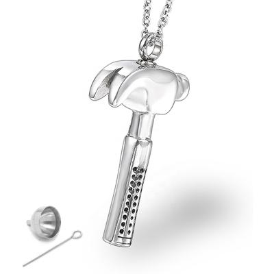 China Jewelry Stainless Steel Hammer Cremation Ashes Urn Pendant Necklace For Remembering for sale