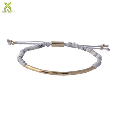 China Brass Natural Gemstone Beaded Stone Beaded Bracelets Bangles for sale