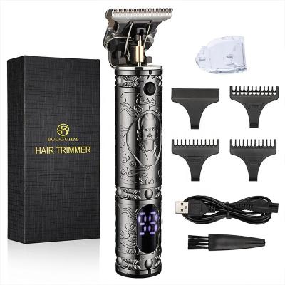 China Gold LCD Display Men's Wireless Rechargeable Professional Hair Clippers BG2102L for sale