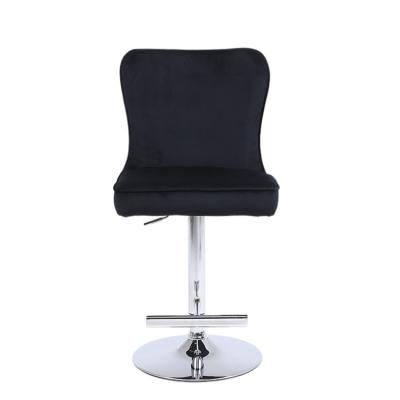 China Modern Luxury Adjustable High Quality Velvet Swivel Bar Chair for sale