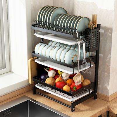 China Sustainable Stainless Steel Kitchen Dish Storage Shelves Over Sink Dish Drying Rack for sale