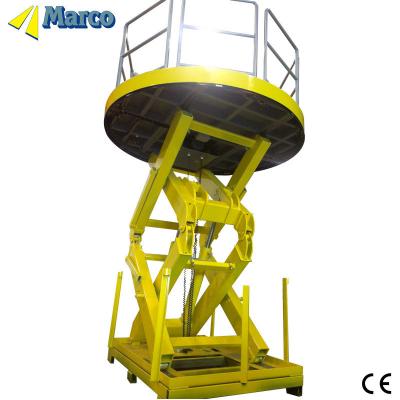 China CE Approved Marco High Scissor Lift Table with Guardrail for sale