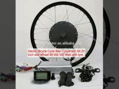 Electric Bicycle Cycle Bike Conversion Kit 20 Inch rear Wheel 48 Volt 500 Watt with tyre