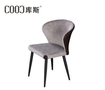 China Hot Selling Home Furniture Cheap Price Ergonomic Gray Velvet Fabric Modern Dining Chair With Metal Legs for sale