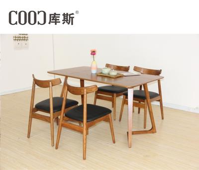 China Nordic modern designed solid wood dining table chair factory home solid wood flat dining set for sale