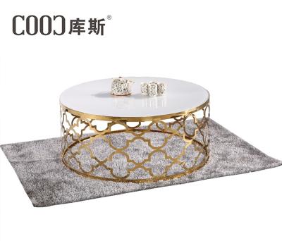 China Marble black and white mirror base leg stainless steel glass side table/modern coffee table glass round small pure glass top coffee table for sale