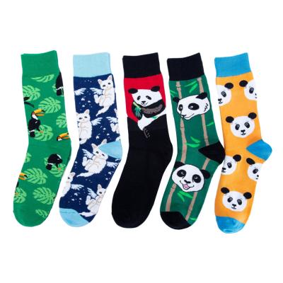 China 2021 Sports Wonderful Design Panda Pattern Printed Middle Tube Cotton Socks for sale