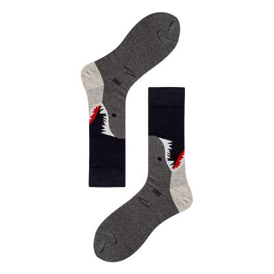 China High Quality Antibacterial Mens Socks Funny Harajuku Cotton Cartoon Shark Animal Novelty Socks for sale