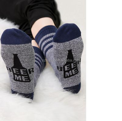 China 2021 Antibacterial New Style I Beer Striped Letter Unisex Socks for sale