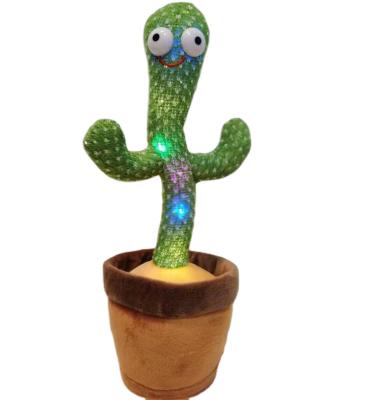 China Talk To Repeat 2021 Electronic Funny Cactus Shake Childhood Plush Toys Dancing With Song for sale