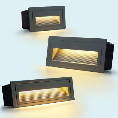 China Modern Outdoor Waterproof Embedded Box 83mm/103mm of Step Anchor Corner Light LED Hotel Stair Night Light Bottom Box for sale