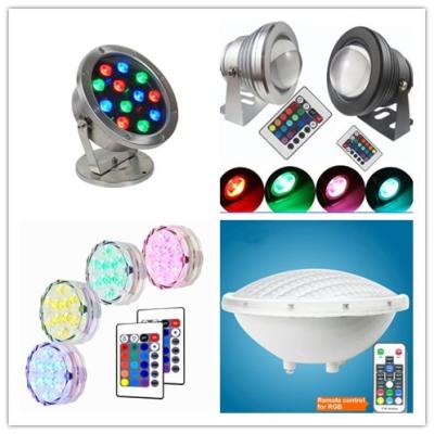 China Aluminum Color Changing RGB Par 56 Pool Led Lights 54w 36w 3w Wall Mounted Floating Underwater Lights for sale