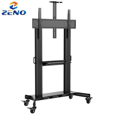 China Cold Rolled Steel KALOC KLC AF100 Fit 80 90 100 Inch TV Floor Mount TV Stand Aluminum TV Cart Bracket for sale