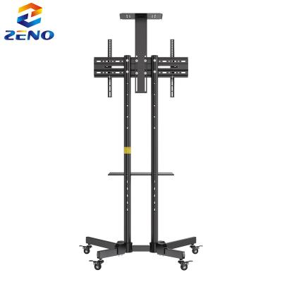 China Cold Rolled Steel ZENON C1500F Mobile TV Cart Stand 360 Rotate TV Cart for sale