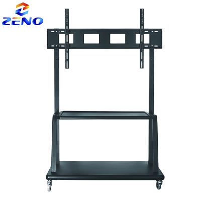 China Cold Rolled Steel TV Stand Video Conference Hanger Advertising Machine Cold Rolled Removeable Mobile Display Rack TV Trolley for 40