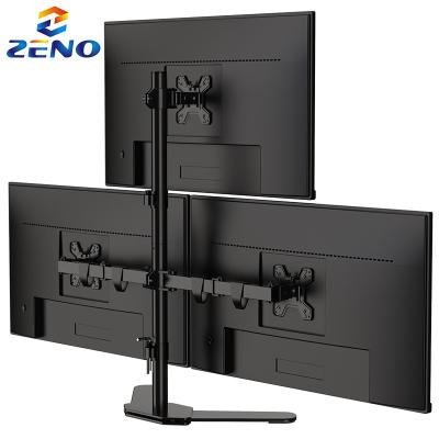 China Aluminum Alloy Triple Fully Adjustable LCD Monitor Desk Mount Stand Fits 3 Screens up to 27 inch for sale