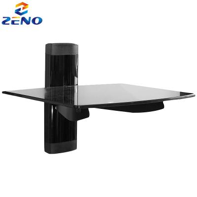 China Q01-1 Glass WiFi Router Support Glass Black Shelf Bracket For TV Accessories WiFi Router TV Box Set Top Box Video Wall Fixed Brackets for sale