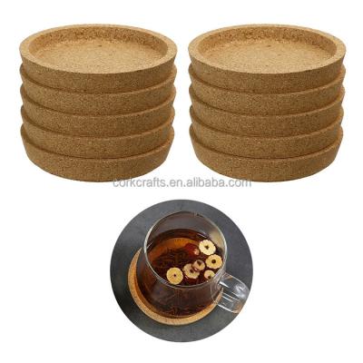 China Sustainable Creative Non-Slip Heat-Insulating Mat Round Coaster Cork Placemat Coaster for Tea Cup Wooden Display Tray For Jewelry for sale