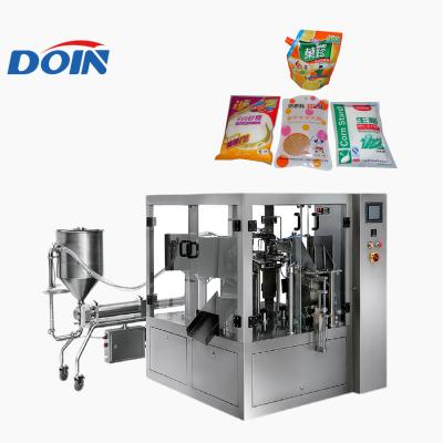 China Automatic Food Doin Liquid Pump Measuring Stand Up Spout Pouch Filling Machine Te koop