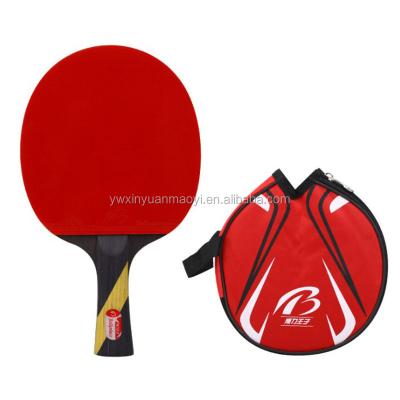 China Poplar wood with high quality rubber knobs in short rubber beach grip ping pong paddle rackets/table tennis set racket bat for sale