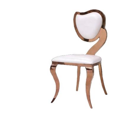 China Hot Sale Creative Unique Design Metal Frame Foldable Leather Seat Event Furniture Dining Chairs for sale