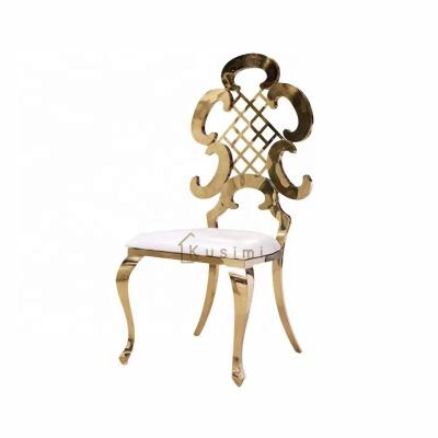 China Factory Design Stainless Steel Foldable High End Creative Back Hotel Reception Home Furniture Dining Chairs for sale