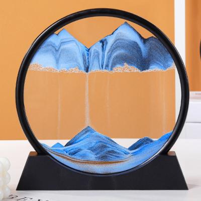 China Diy Modern Luxury Round Craft Glass Art Picture Decor Deep Sea Dynamic Deep Sea Sand Timer Moving Sand for sale