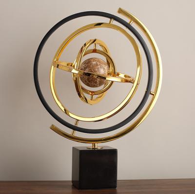 China Art Decor Desktop Metal Globe Decoration European Style Decoration Art Ornaments Living Room Decoration for sale