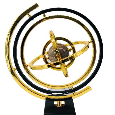 China Modern Interior Charm Toys Modern Globe Tumblers Rotating Kids Stainless Steel Space Desktop Metal Globe Decoration for sale