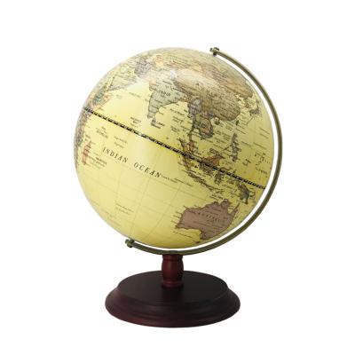 China Modern unique home decorative office desk decoration style wooden base world earth globe for sale