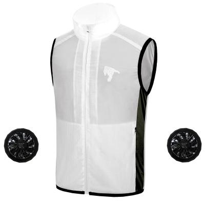 China Men's Anti-Shrink Air Conditioning Summer Air Conditioning Vest Fan Outdoor Anti-UV Lightweight Clothing for sale