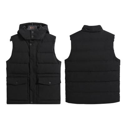 China Sustainable Men's Casual Outdoor Duck Down Vest Warm Sport Winter Waistcoat Black Jacket for sale