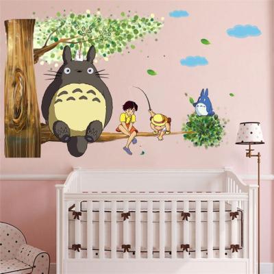 China Decorative Popular Wall Sticker Totoro Design Sticker Room Creative Anime Sticker For Kids Room Decal for sale