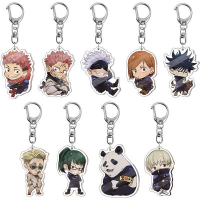 China transparent & Anime Designs Jujutsu Kaisen Acrylic Pendant Double Side 40 Bilateral Transparent Key Chain With Card Pack for sale