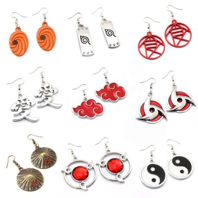 China Japanese Ninja Punk Red Cosplay Cloud Earring Cloud Shuriken Kakashi Metal Jewelry Anime Props Props Cosplay Props for sale