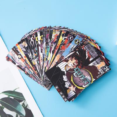 China Demon Slayer Promotion Gift 32 Pcs Anime Art Paper Double Side Postcard Popular Photo Card Set for sale