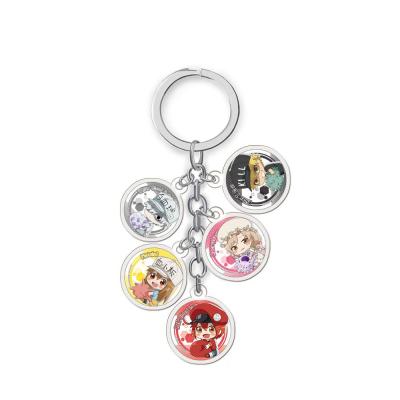 China Anime Key Chain Japanese Anime Key Chain Acrylic Transparent Side Cells Double To Working Key Chain for sale