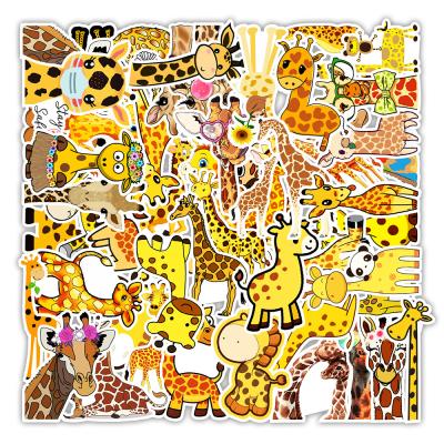 China 50pcs/bag Sticker Decorative Cute Cartoon Giraffe Animal Stickers For Automobile Luggage Skateboard To DIY Decorative for sale