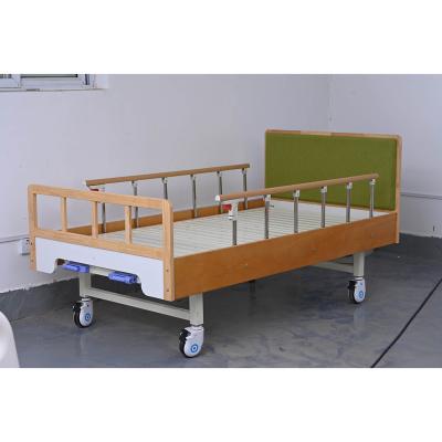 China Economic Wooden Hospital Room Medical Appliances Emergency Hospital Bed With 2 Crank Patient Bed for sale