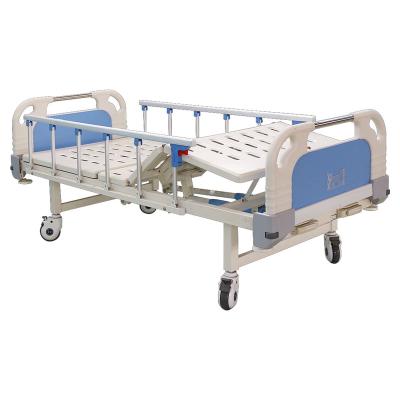 China Hosptial or ABS Home Hospital Furniture Two Crank Manual Electric Nursing Bed Two Bed 2 Crank Patient for sale