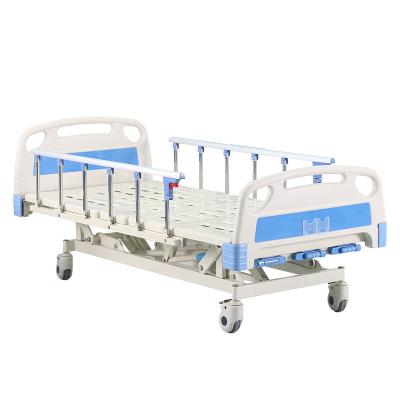 China Hosptial or Home T-M03 Crank 3 Function Height Adjustable Medical Clinic with Casters Folding Patient Caregiver Manual Hospital Bed for sale