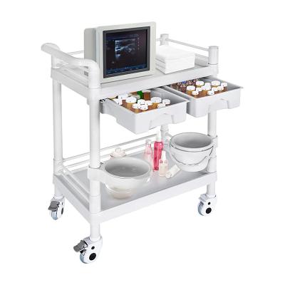 China Modern Medical Trolley Mobile Trolley With Drawers Dirt Buckets Rotate Wheels 2 Brake For Hospital Clinic Dental Home for sale