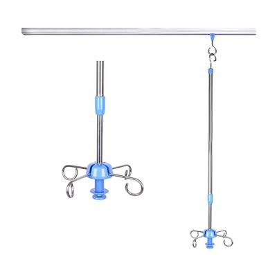 China Modern Medical Stainless Steel Ceiling Mounted Hospital Transfusion Hook IV Pole Infusion Hanger for sale