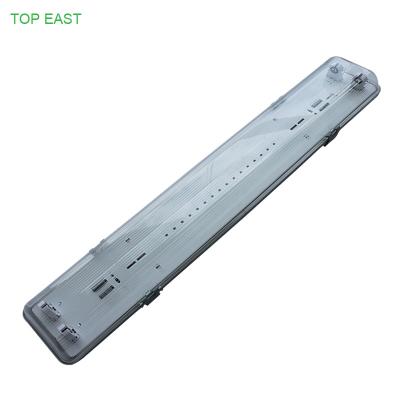 China Warehouse 36w 48w 2ft 4ft 5ft Double Tube Batten Waterproof Linear Light Fixture with 2 Years Warranty for sale