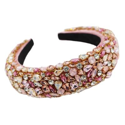 China Wholesale Headdress Full Color Wide Edge Diamond Color Diamond Fashion Ball Show Hair Accessories for sale