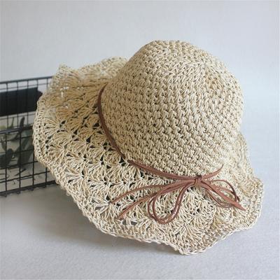 China Handmade Dobby Palm Straw Hat Fringed Brim for sale